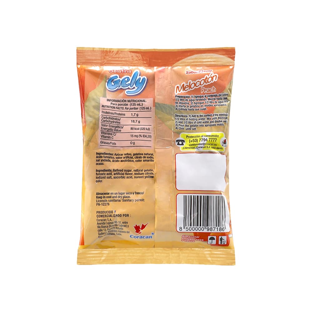 Gelatina sabor melocotón Gely (170 g / 5.9 oz) - 2