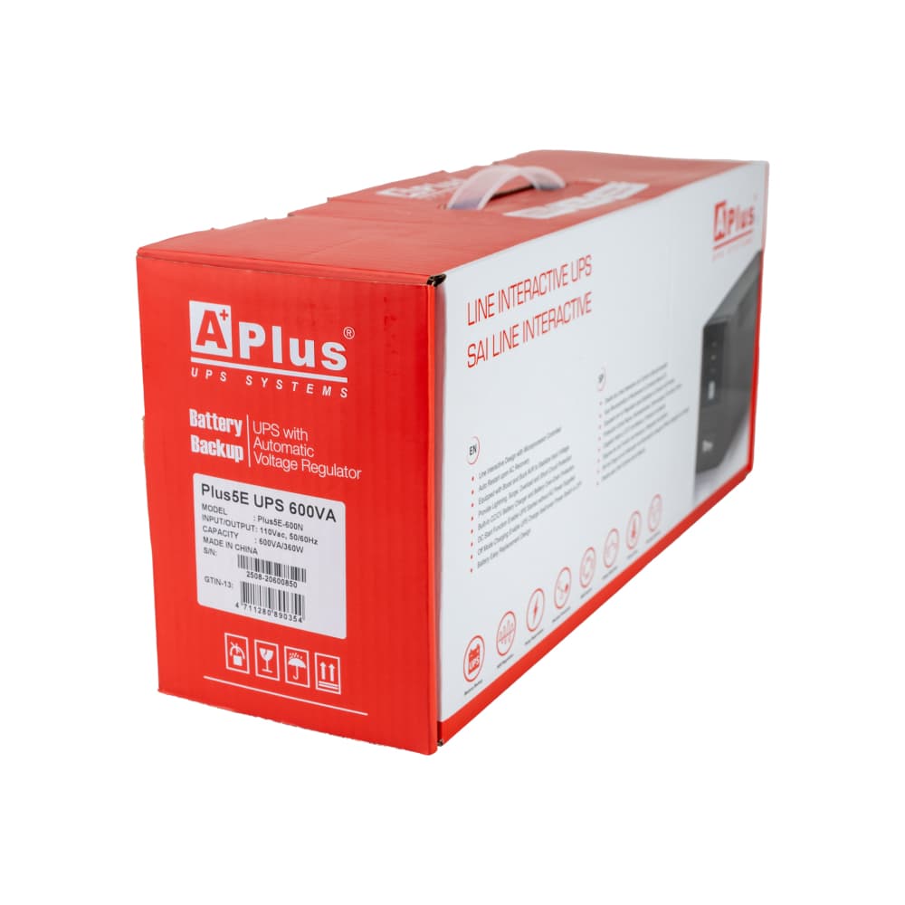UPS con regulador de voltage automático de 600 VA negro APLUS PLus 5E - 4