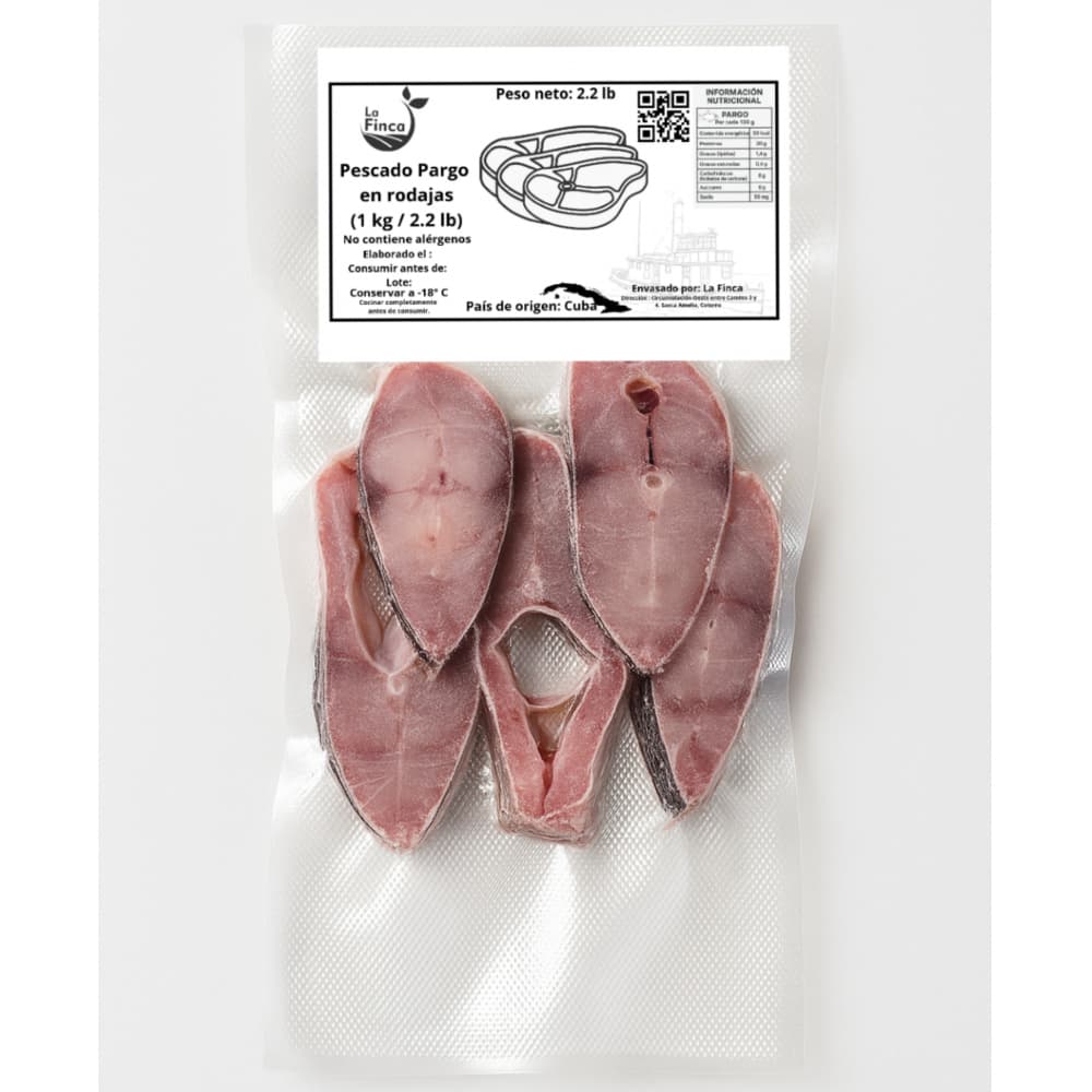 Pescado pargo en rodajas (1 kg / 2.2 lb)