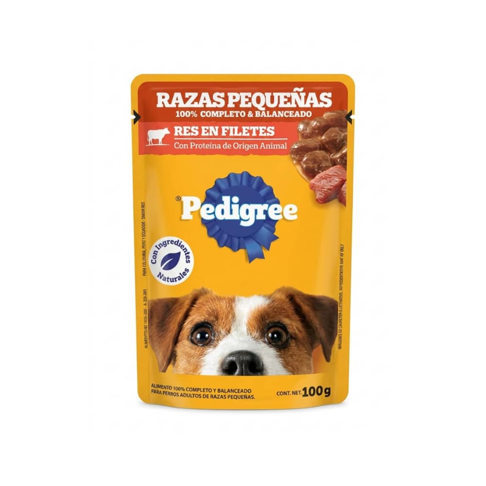 Alimento sabor res para perros de razas pequeñas Pedigree (100 g / 3.52 oz) - 3