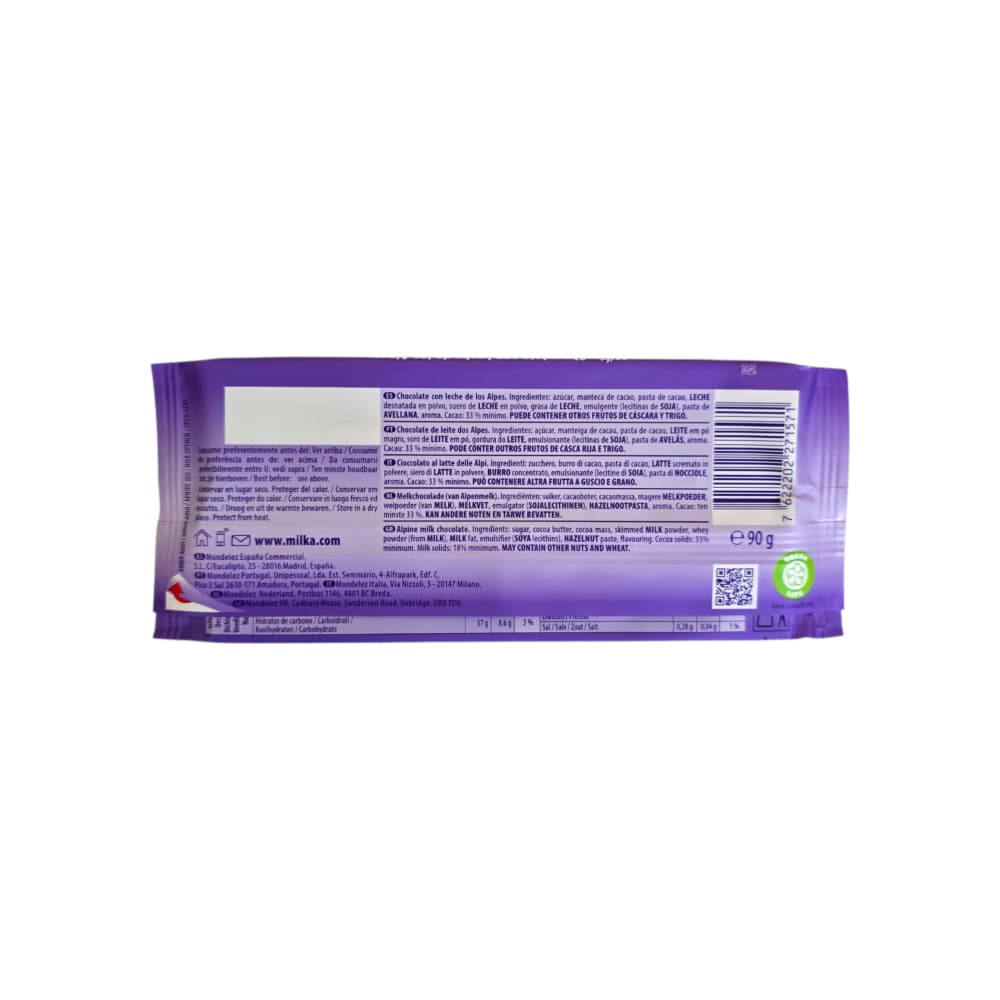 Tableta de chocolate con leche Milka (90 g / 3.17 oz) - 2