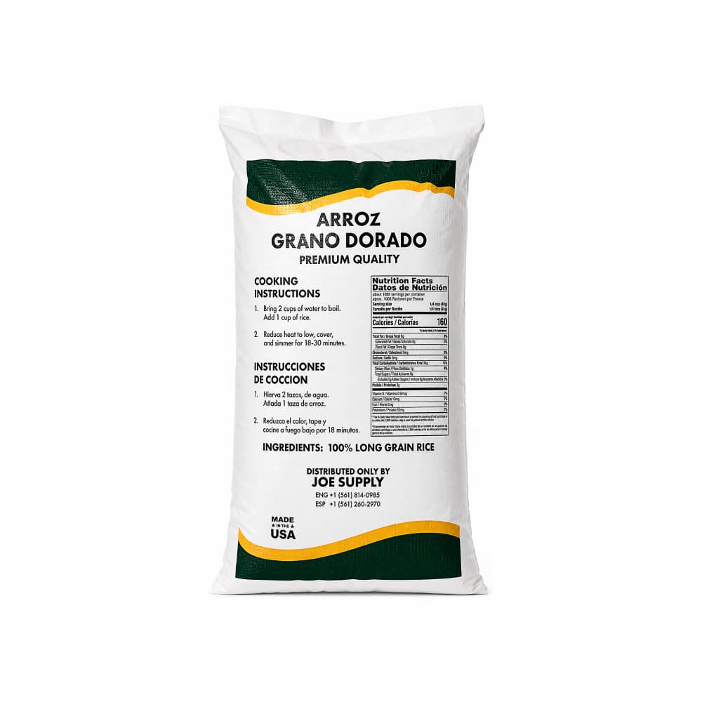 Arroz grano dorado Joe Supply (45.36 kg / 100 lb) - 2