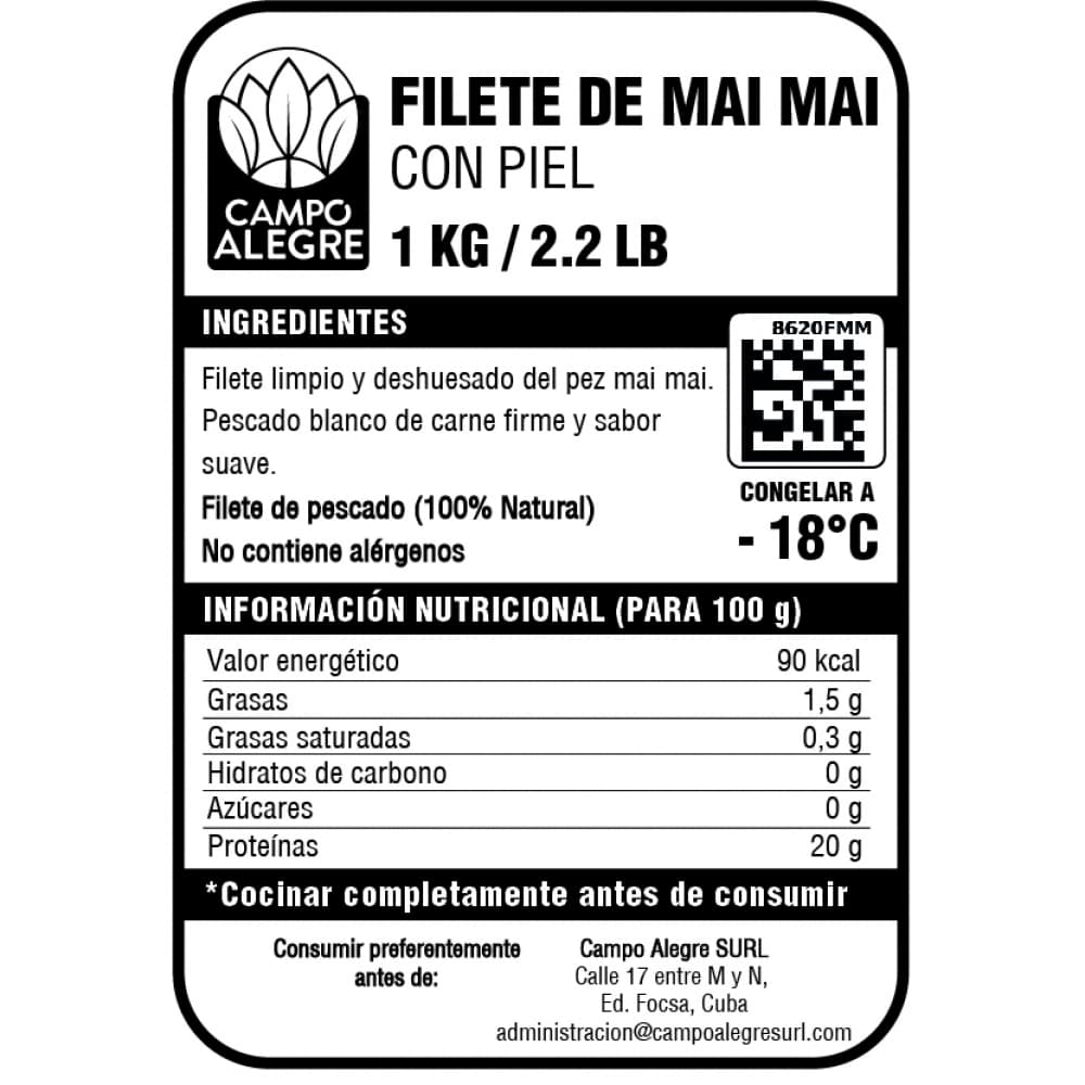 Filete de Mai Mai con piel Campo Alegre (1 kg / 2.2 lb) - 5