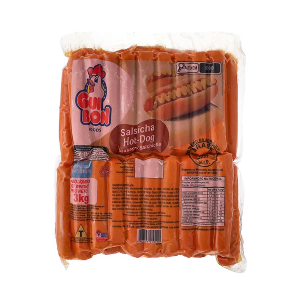Salchichas de pollo Gui Bon Foods (3 kg / 6.6 lb)