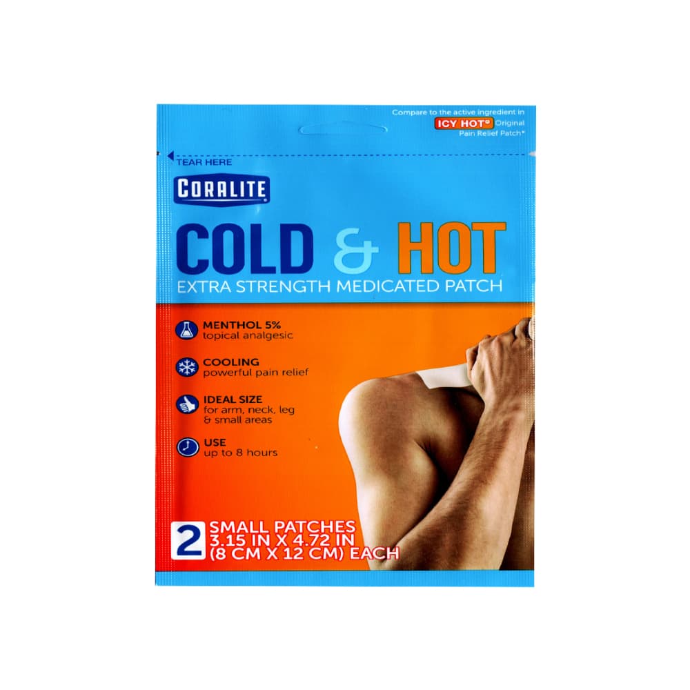 Parche medicado extrafuerte, frío y caliente Coralite (2 U)