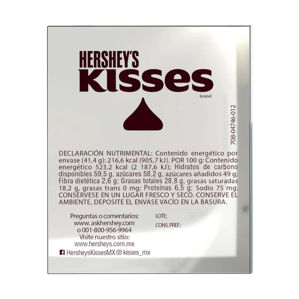 Chocolate con leche kisses Hershey´s (41.4 g / 1.46 oz) - 3