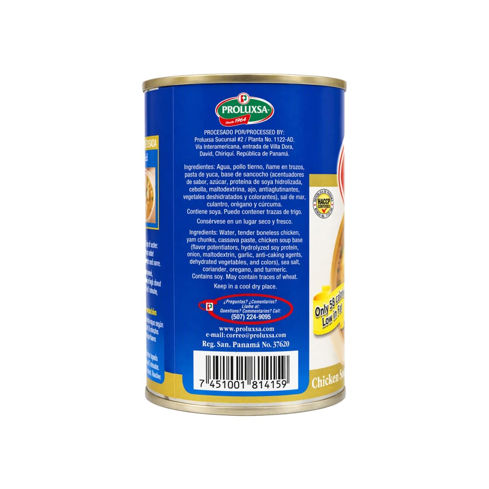 Sopa de pollo Proluxsa (312 g / 11 oz) - 2