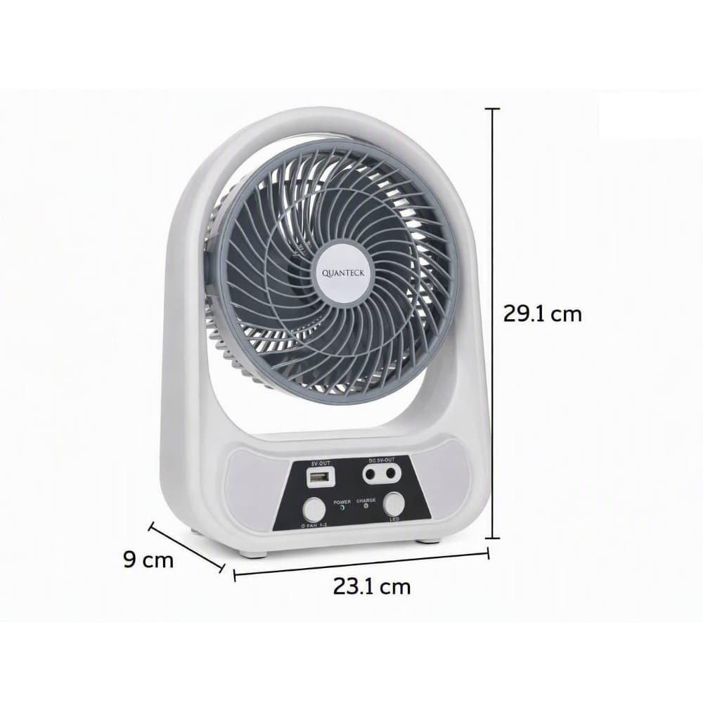 Ventilador de mesa solar recargable 8" Quanteck QT-806B - 2