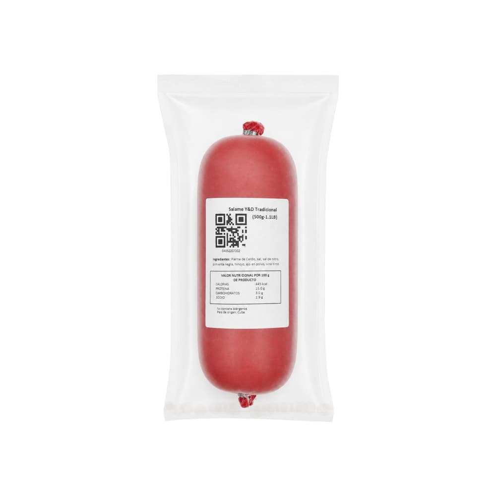 Salame de cerdo Tradicional Y&D Ricos (500 g / 1.1 lb) - 3
