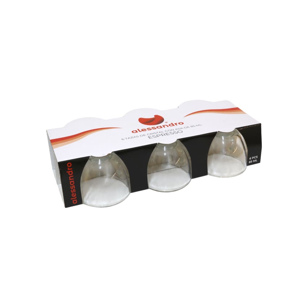 Juego de tazas cristal con asa Alessandro (6 U) - 3