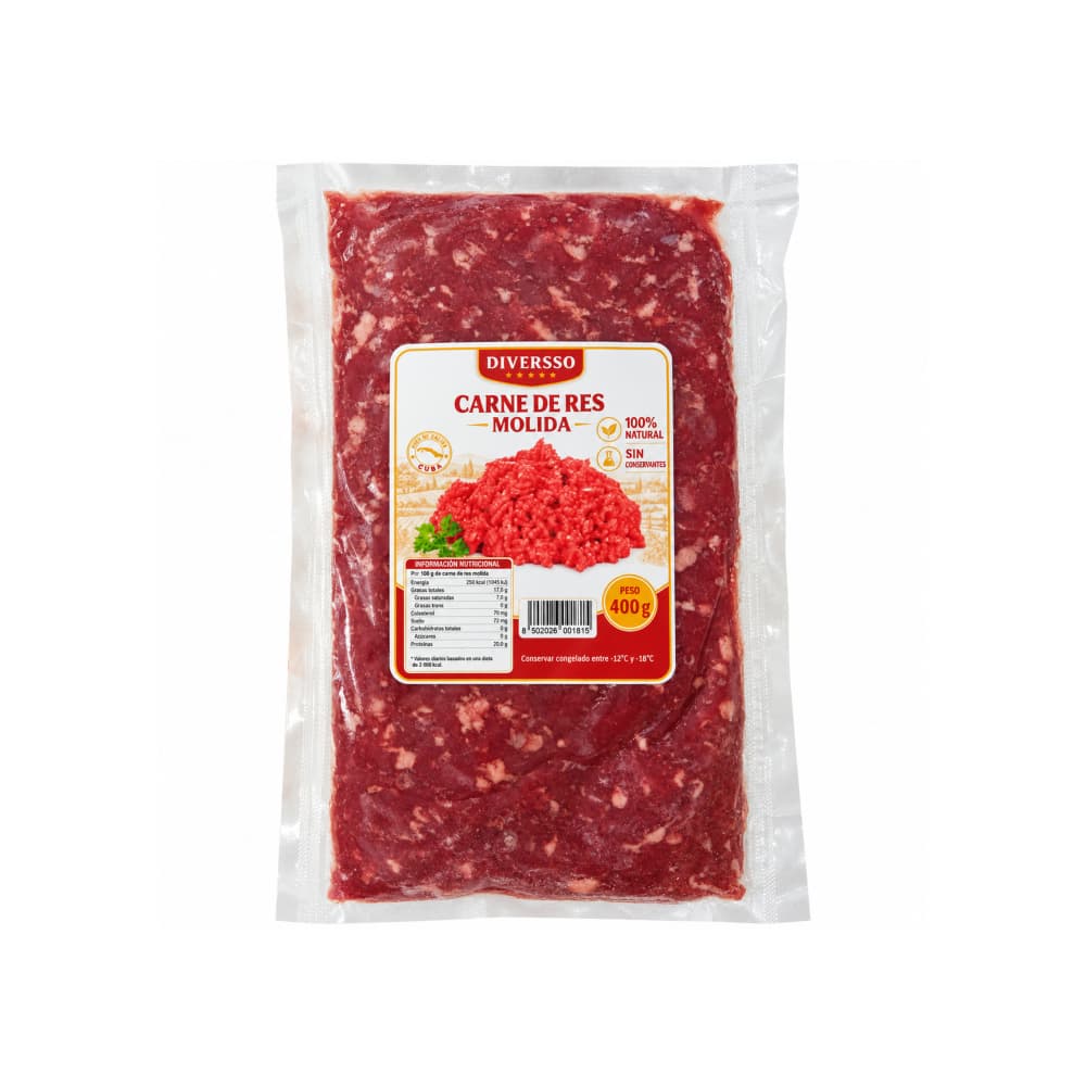 Carne de res molida al vacío Diversso (400 g / 14.11 oz)