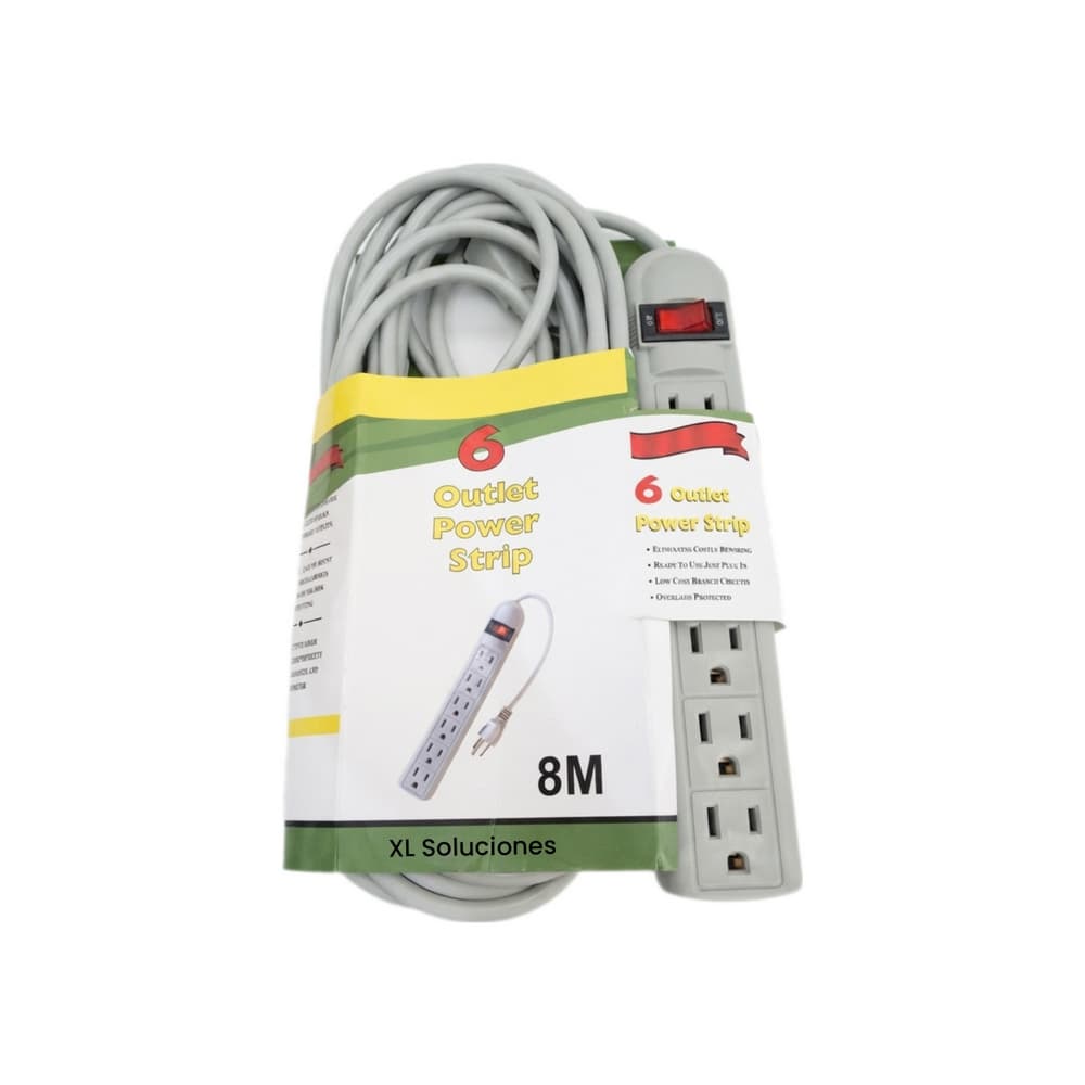 Regleta de 6 tomas con extensión eléctrica de 8 metros XL Soluciones - 2