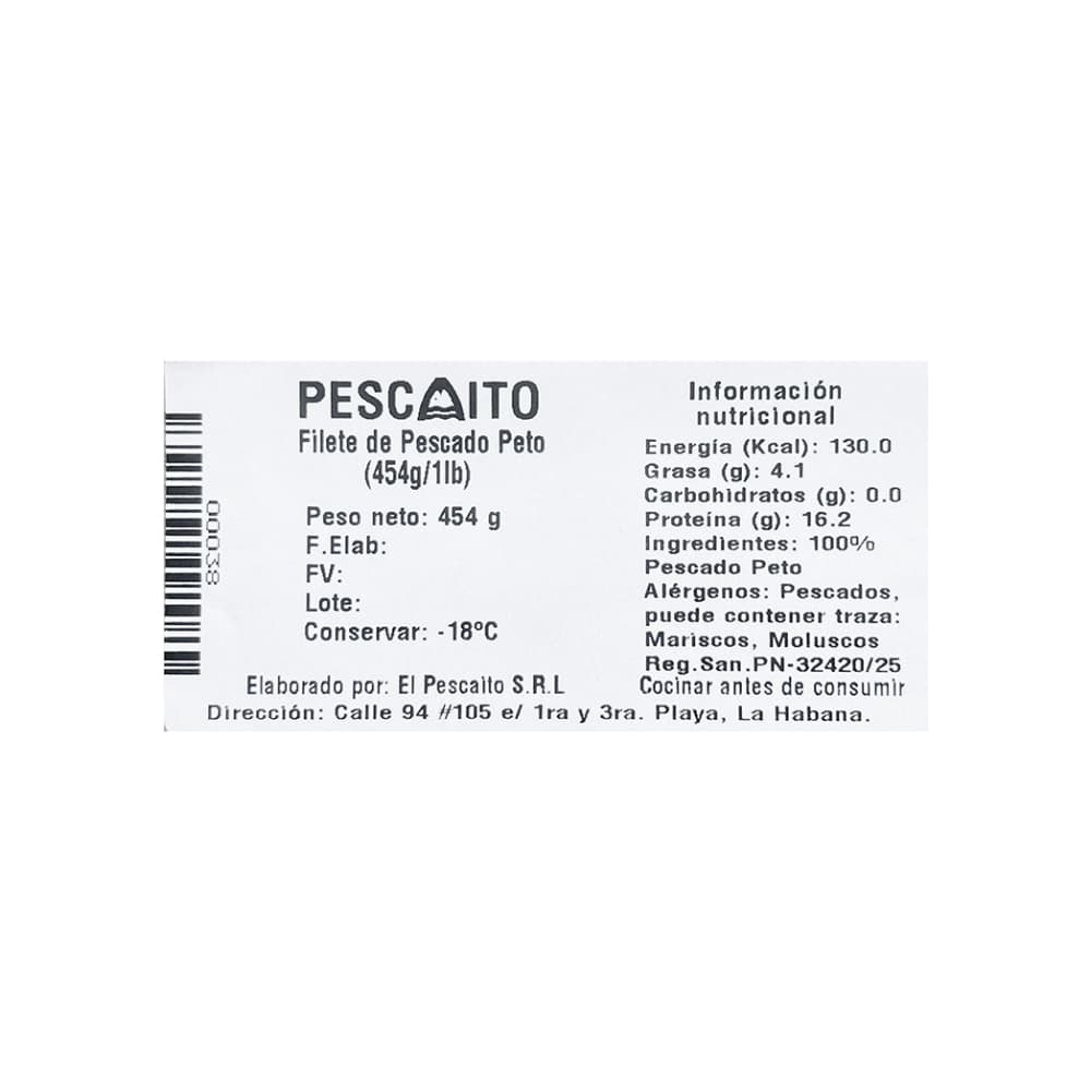 Filete de pescado peto Pescaito (454 g / 1 lb) - 2