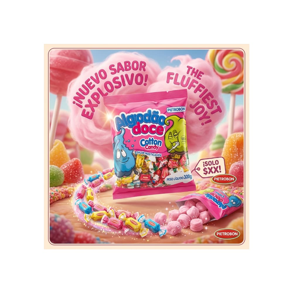 Caramelos suaves de algodón de azúcar Pietrobon (300 g / 10.58 oz) - 5