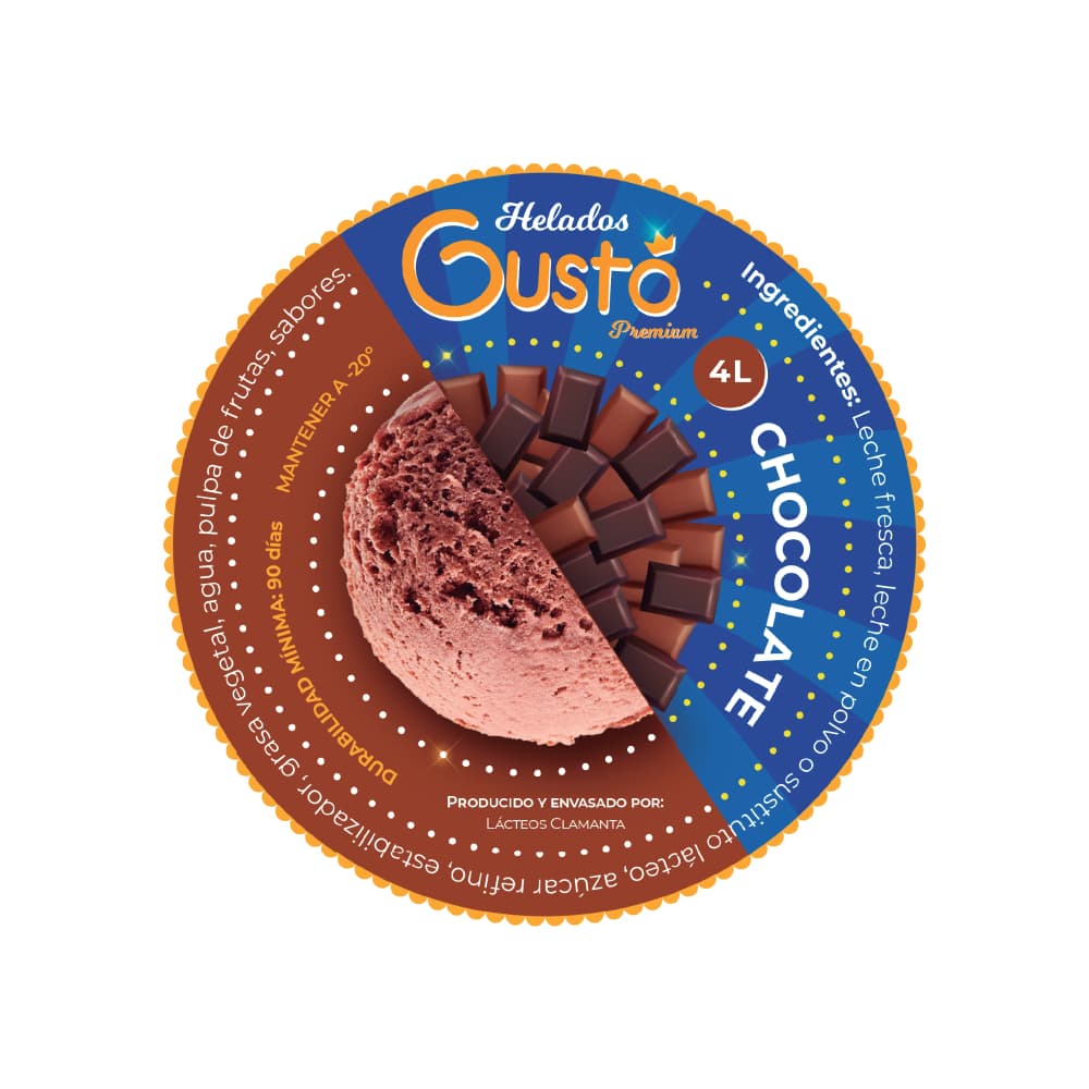 Helado Premium de chocolate Gustó (4 L) - 3