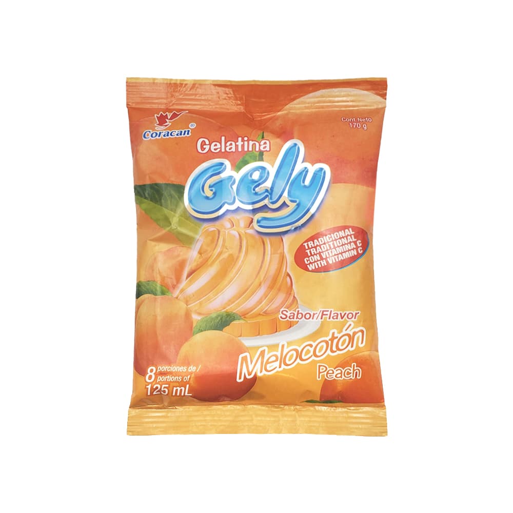 Gelatina sabor melocotón Gely (170 g / 5.9 oz)