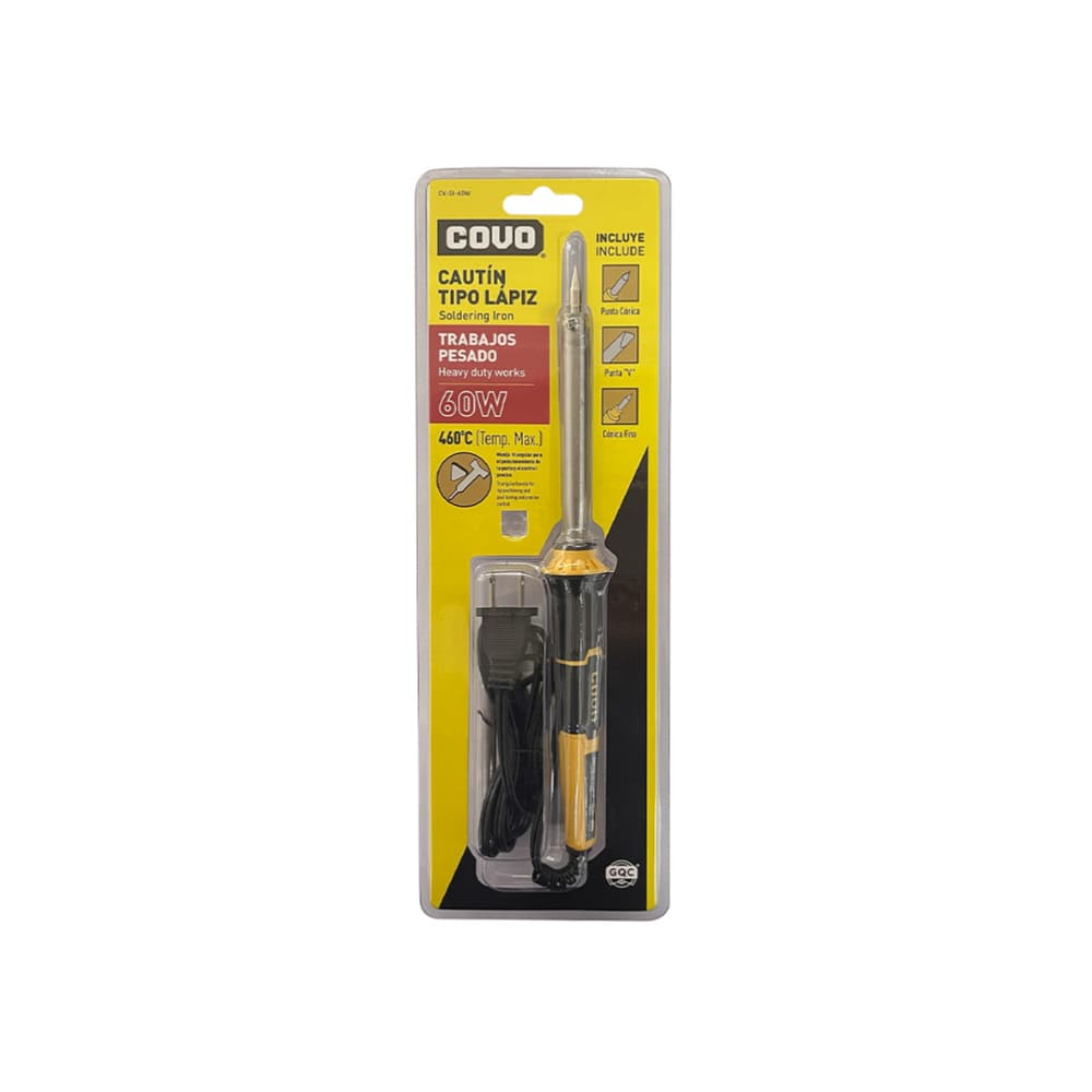 Cautín tipo lápiz de 60 W con 3 puntas intercambiables Covo - 3