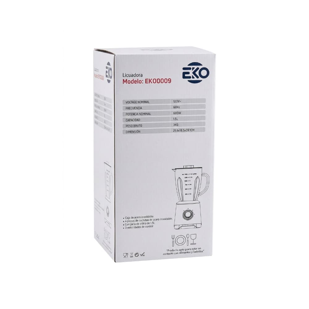 Licuadora de vaso de vidrio 1.5 L EKO EKO0009 - 4