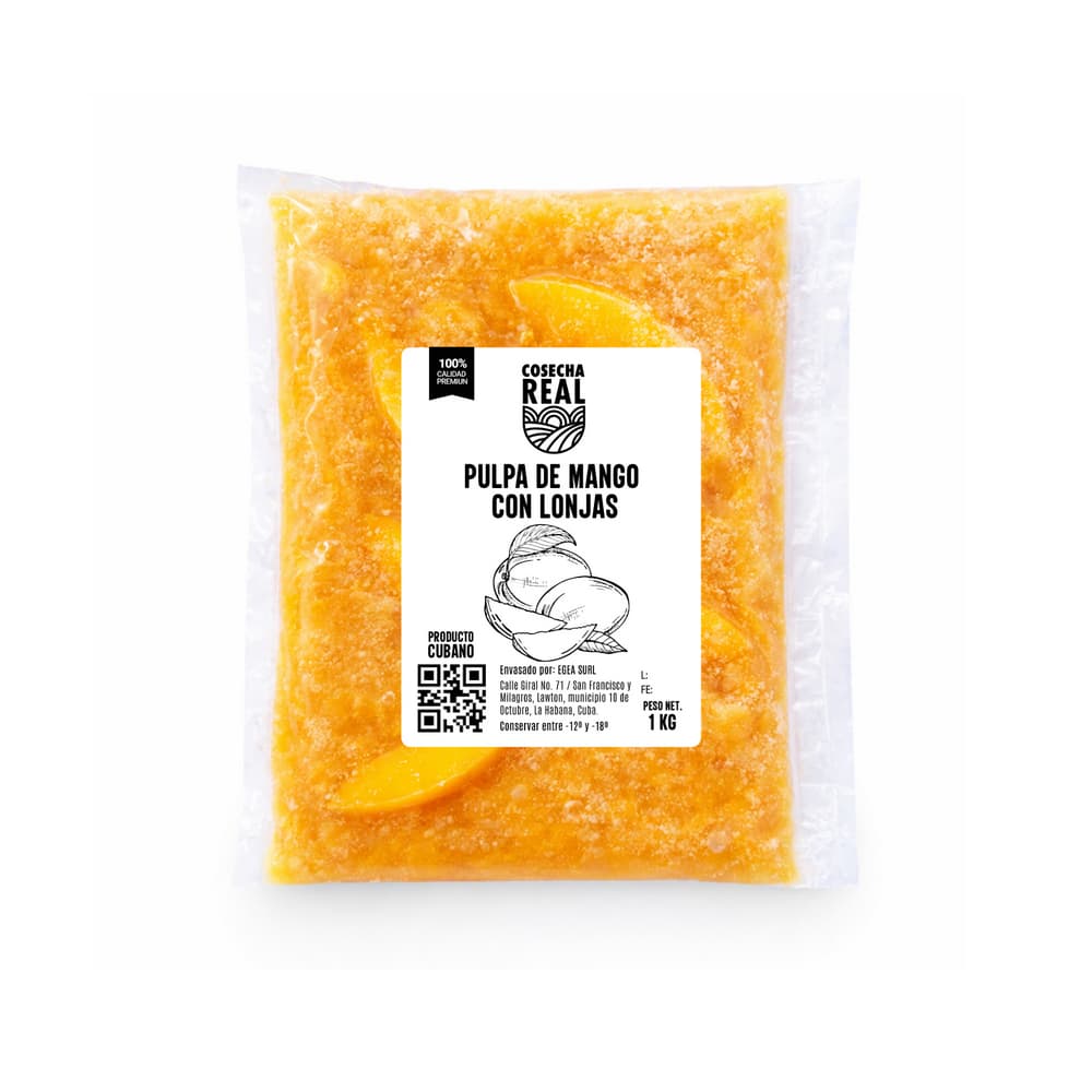 Pulpa de mango con lonjas Cosecha Real (1 kg / 2.2 lb)