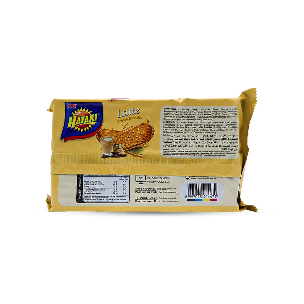 Galletas con crema sabor latte Hatari (190 g / 6.70 oz) - 2