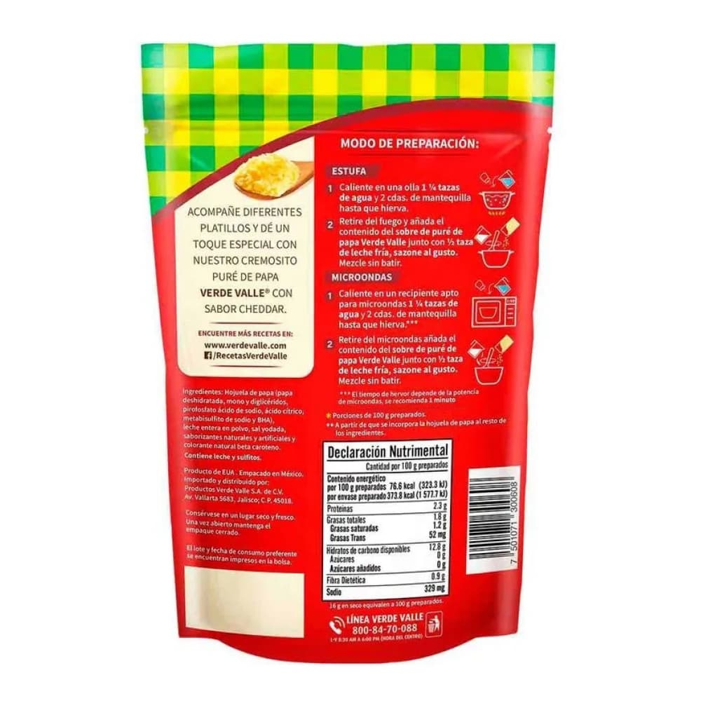 Pure de papá con sabor a queso Verde Valle (80 g / 2.82 oz) - 3