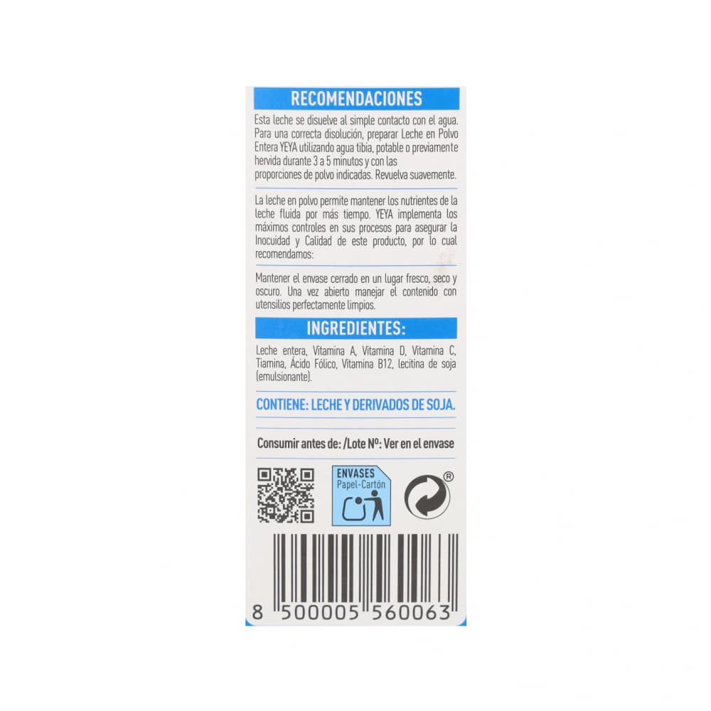 Leche en polvo entera YEYA (800 g / 1.76 lb) - 3