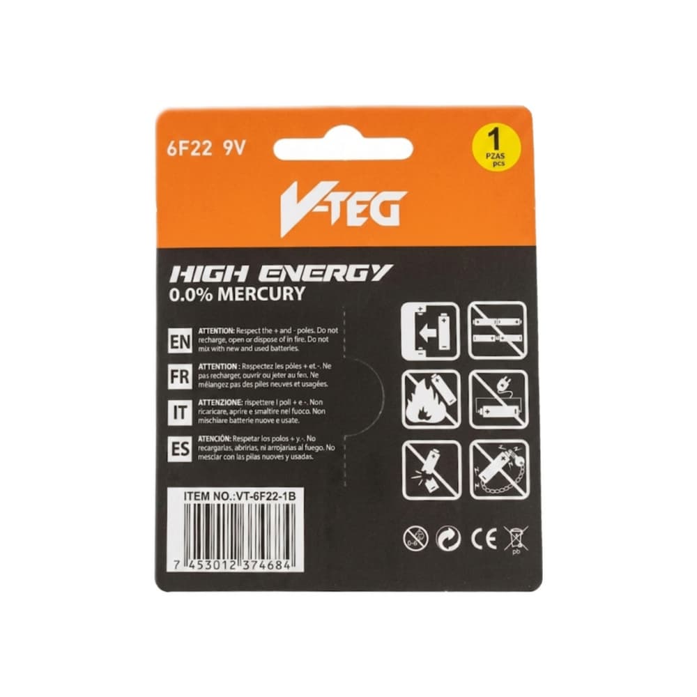 Pila de 9V V TEG - 2
