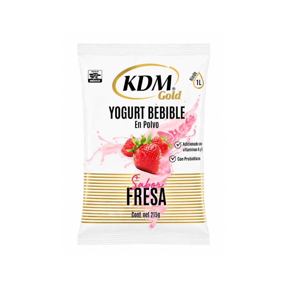 Yogurt bebible en polvo sabor fresa KDM Gold (215 g / 7.58 oz)