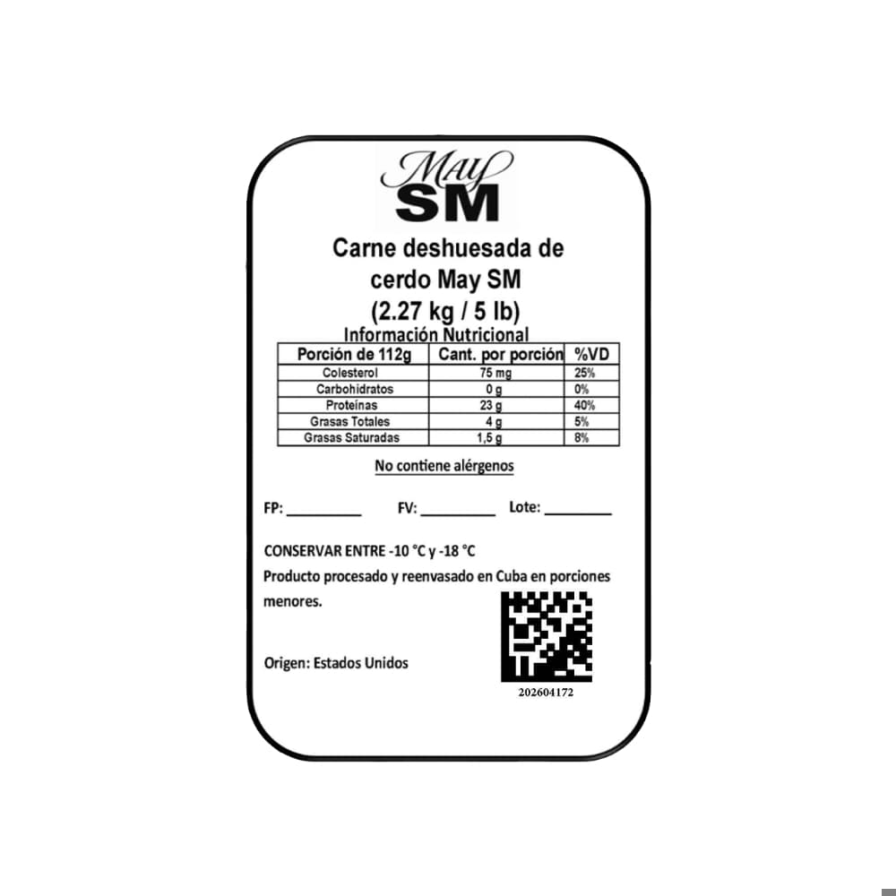 Carne deshuesada de cerdo May SM (2.27 kg / 5 lb) - 3