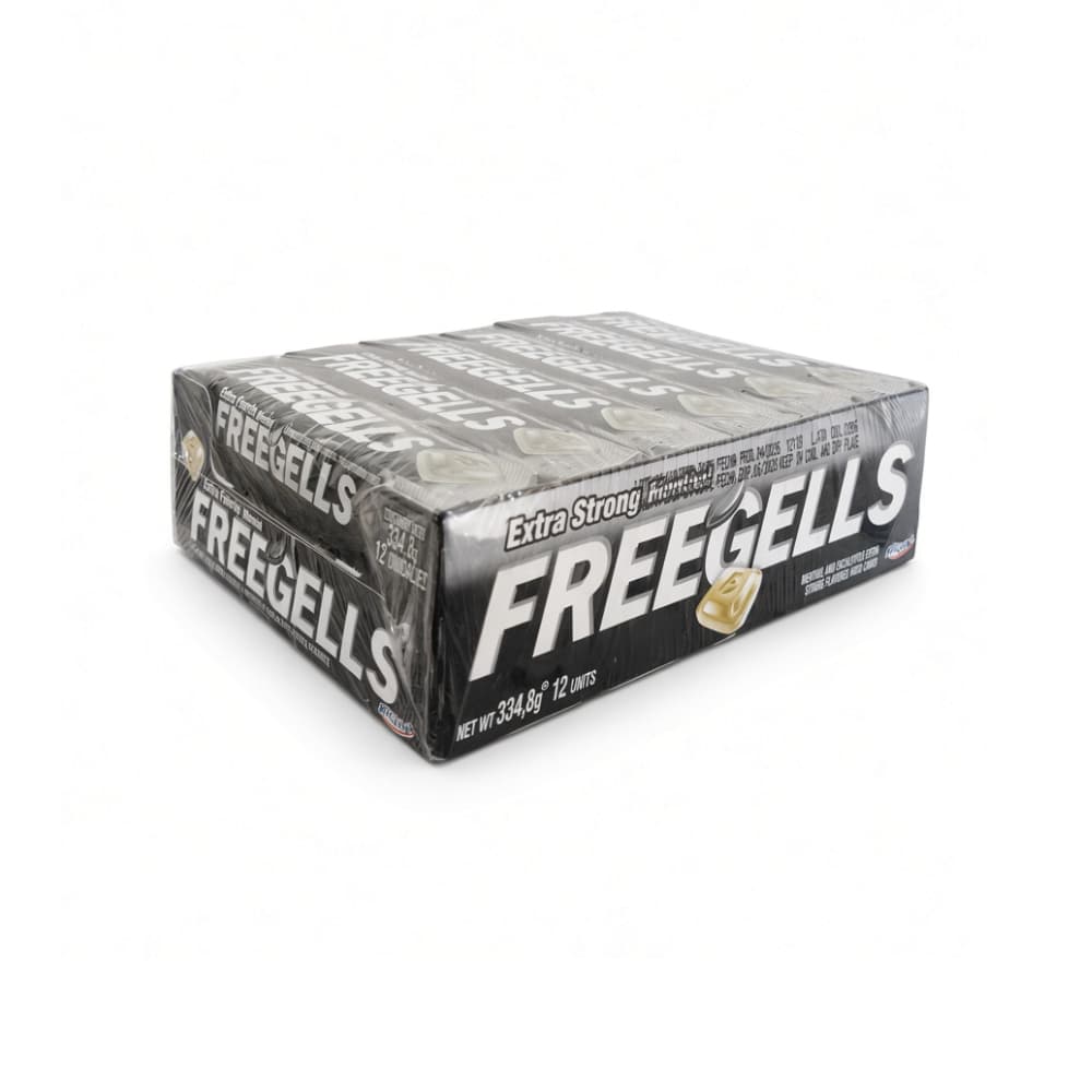 Caramelos duros sabor a mentol y eucalipto extra fuente Freegells (12 x 27.9 g)