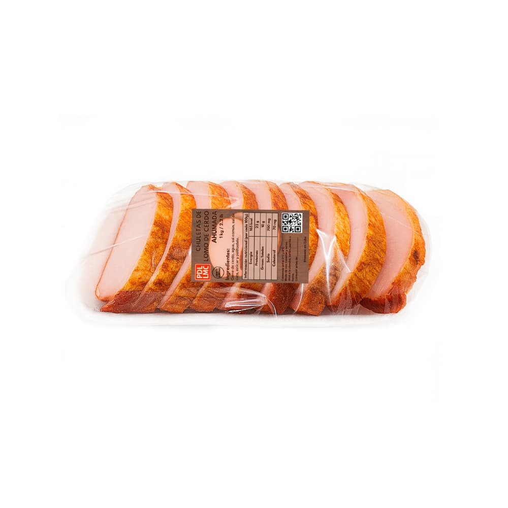 Chuleta de lomo de cerdo ahumado sin piel y sin hueso PDL LMC (1 kg / 2.2 lb) - 2