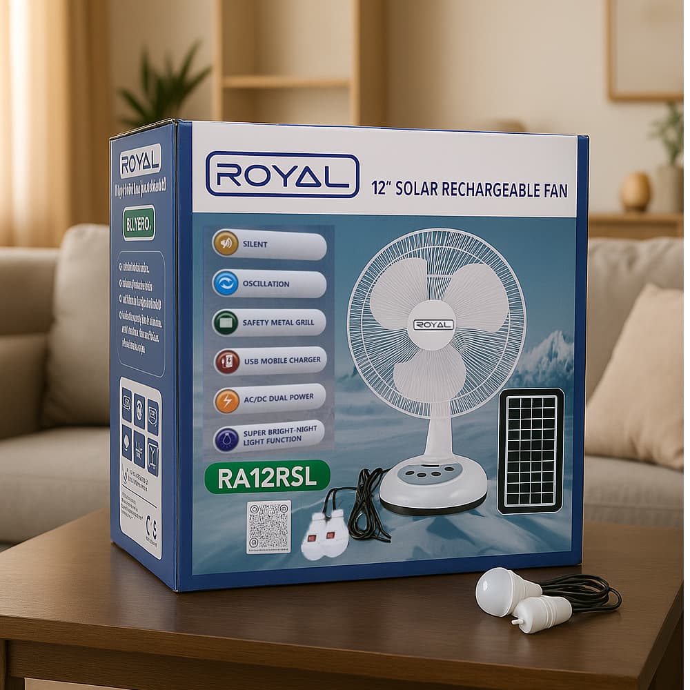 Ventilador blanco recargable 12" Royal RA12RSL - 5