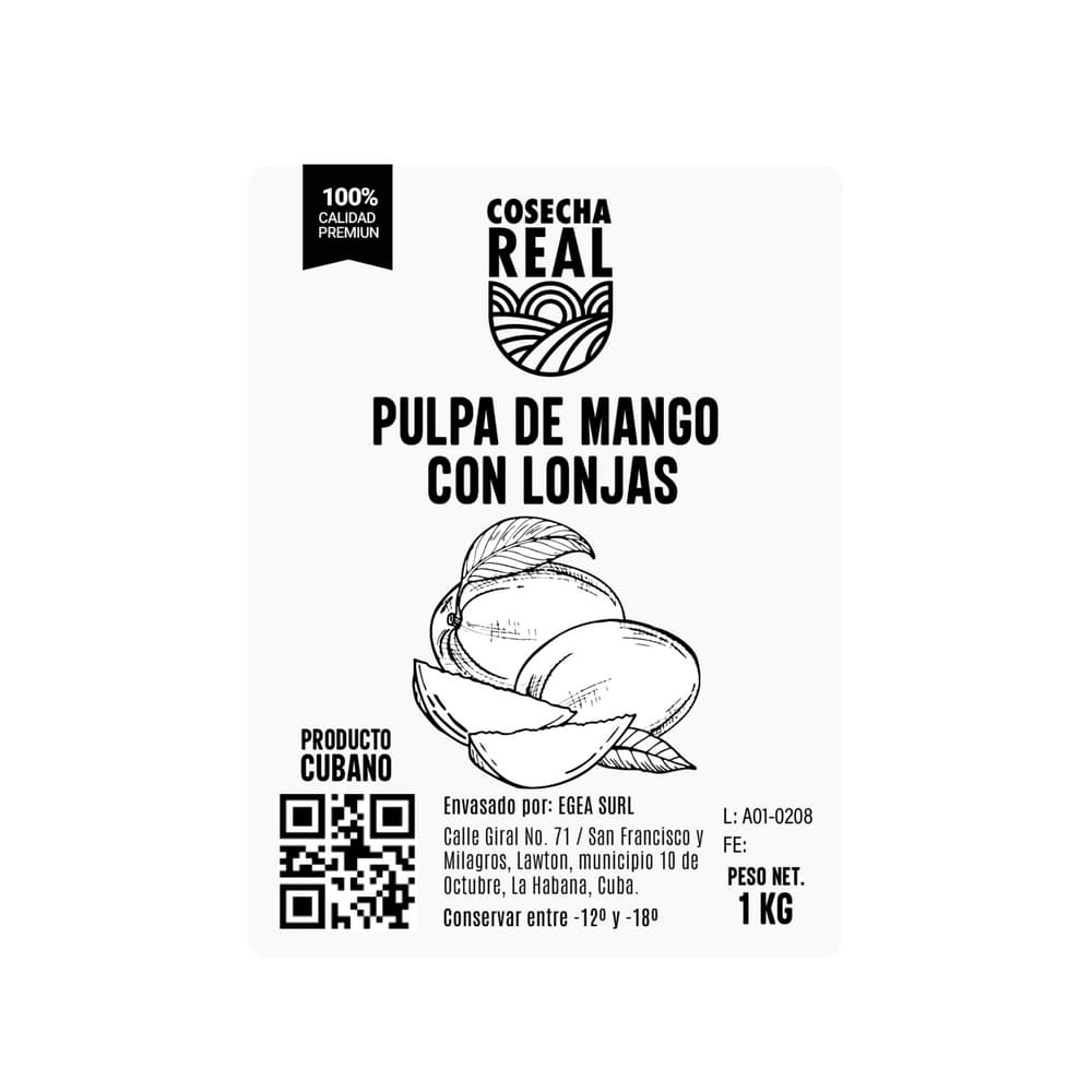 Pulpa de mango con lonjas Cosecha Real (1 kg / 2.2 lb) - 2