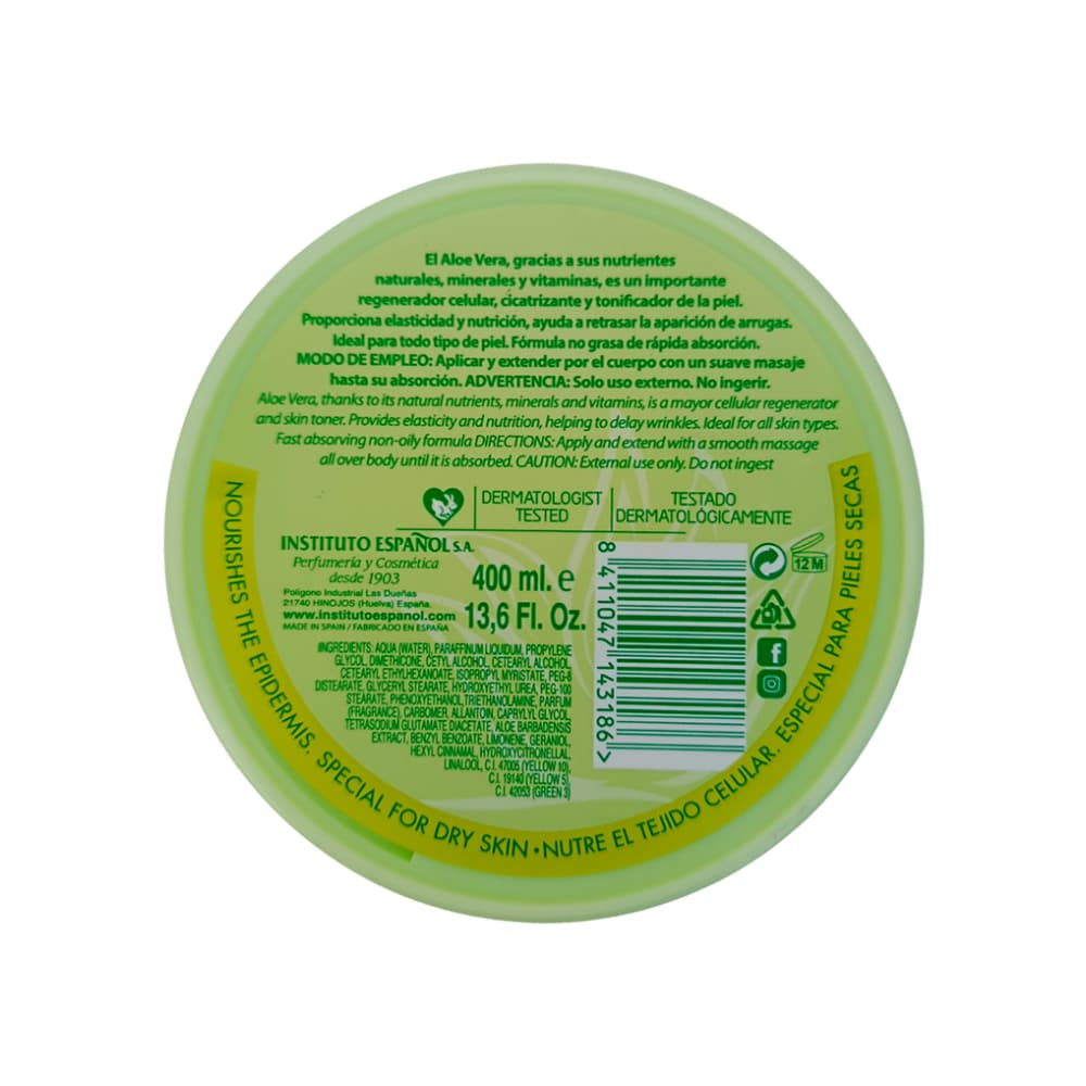 Crema corporal Aloe Vera Instituto Español (400 ml) - 3