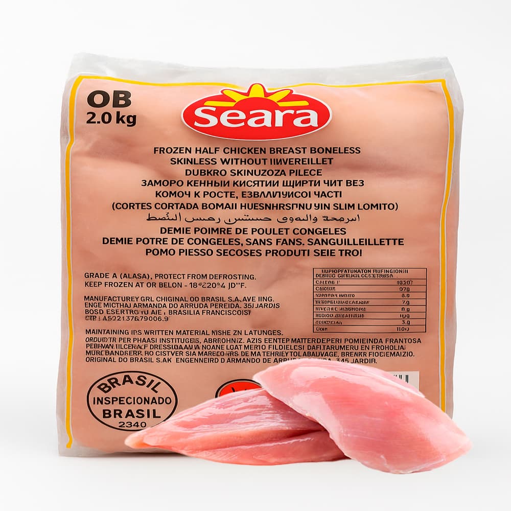 Pechuga de pollo sin hueso y sin piel Seara (2 kg / 4.41 lb)