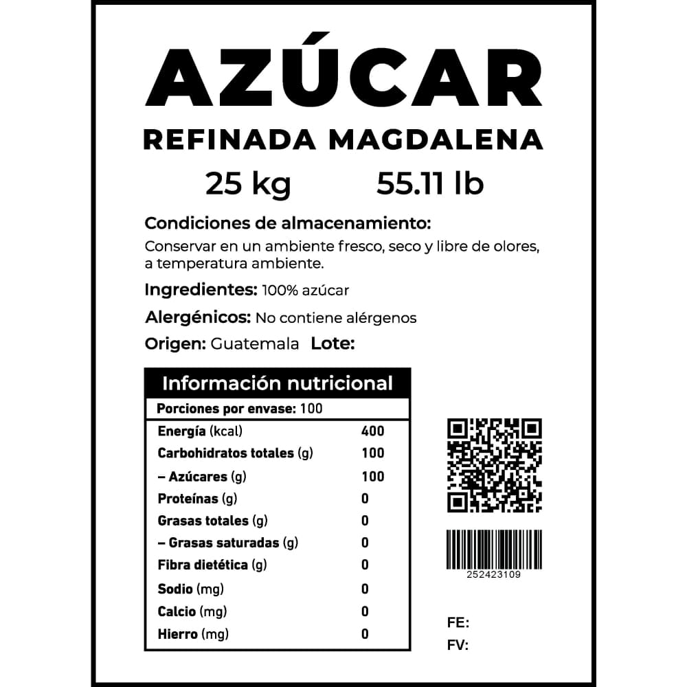 Azúcar refinada Magdalena (25 kg / 55.11 lb) - 3