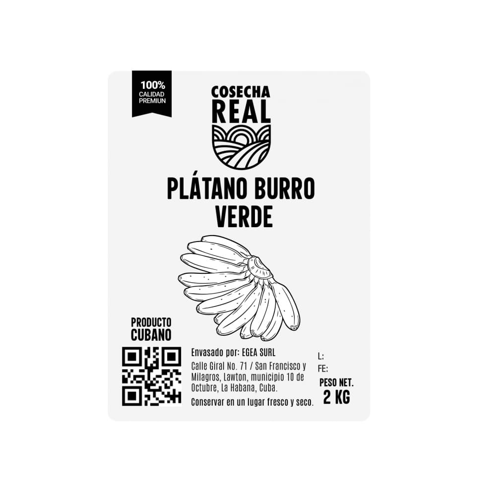 Plátano burro verde Cosecha Real (2 kg / 4.4 lb) - 3