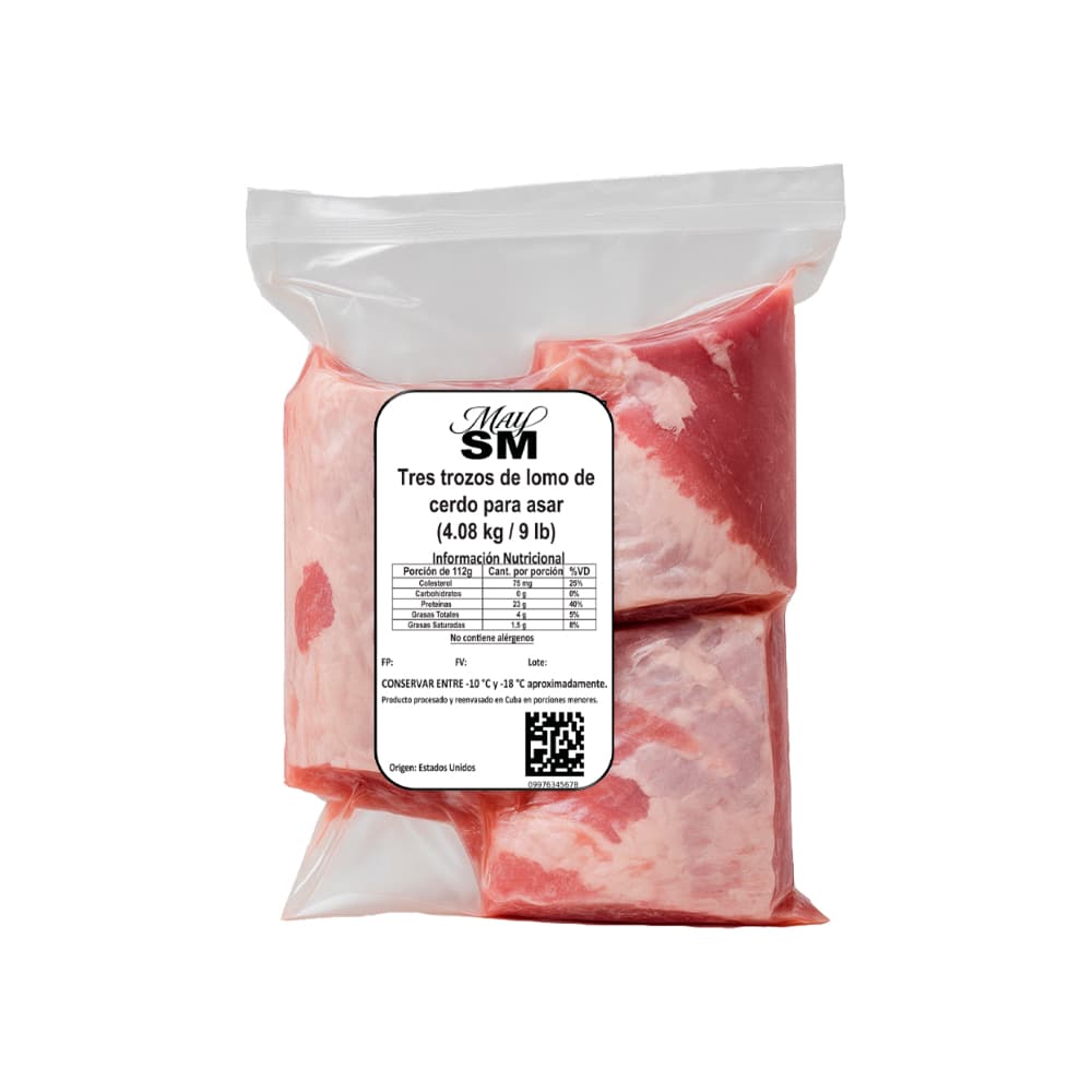 Tres trozos de lomo de cerdo para asar May SM (4.08 kg / 9 lb) - 2