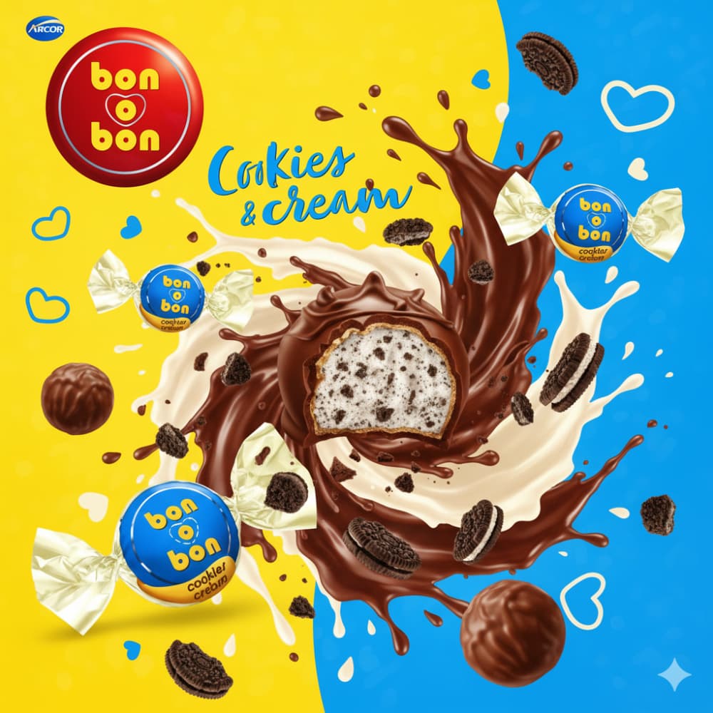 Caja de bombones con oblea rellenos con galletitas y sabor a crema Bon o Bon Arcor (30 x 15 g) - 4