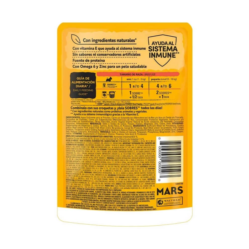 Alimento sabor res para perros de razas pequeñas Pedigree (100 g / 3.52 oz) - 2