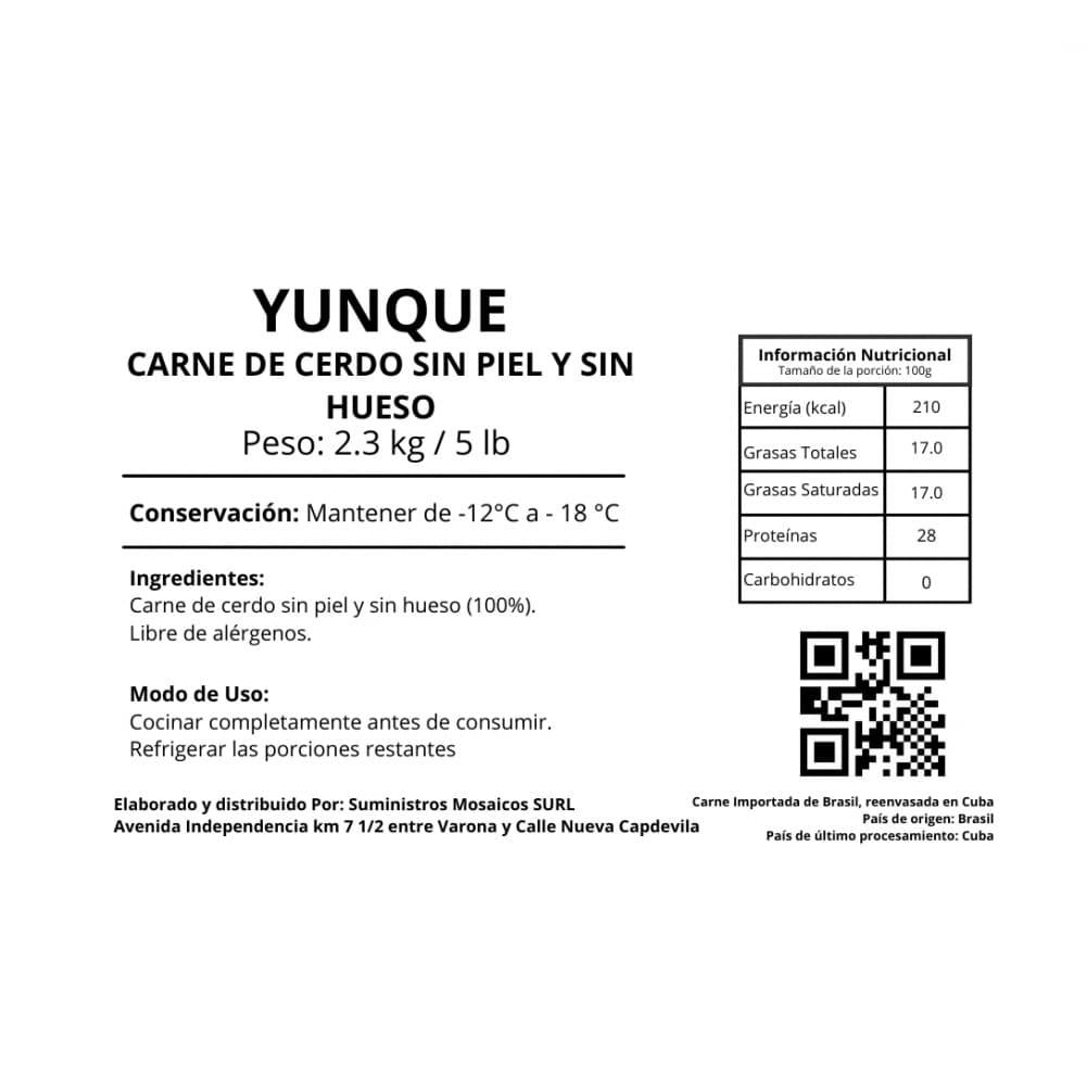 Carne de cerdo sin piel y sin hueso Yunque (2.3 kg / 5 lb) - 3