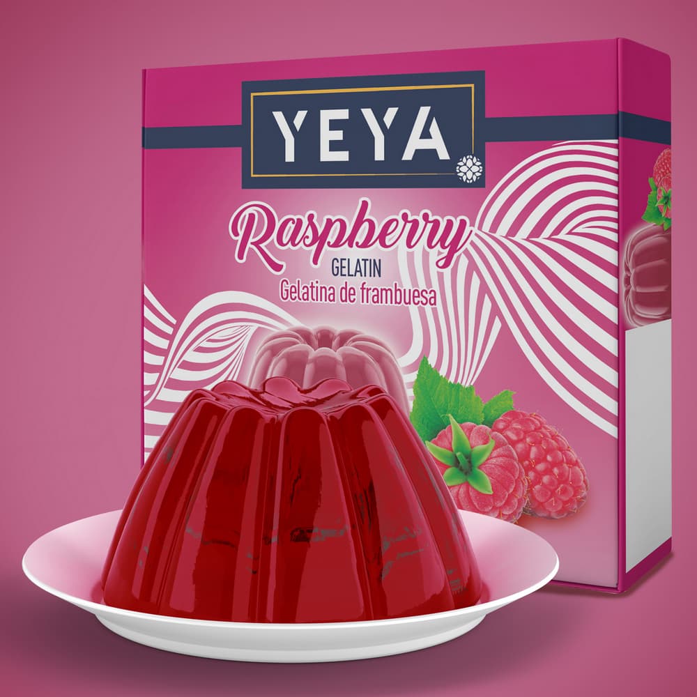 Gelatina sabor frambuesa YEYA (20 g) - 3