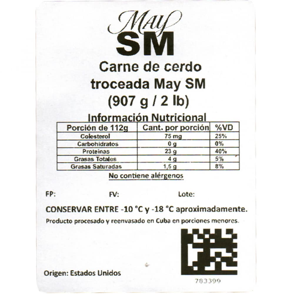 Carne de cerdo troceada May SM (907 g / 2 lb) - 3