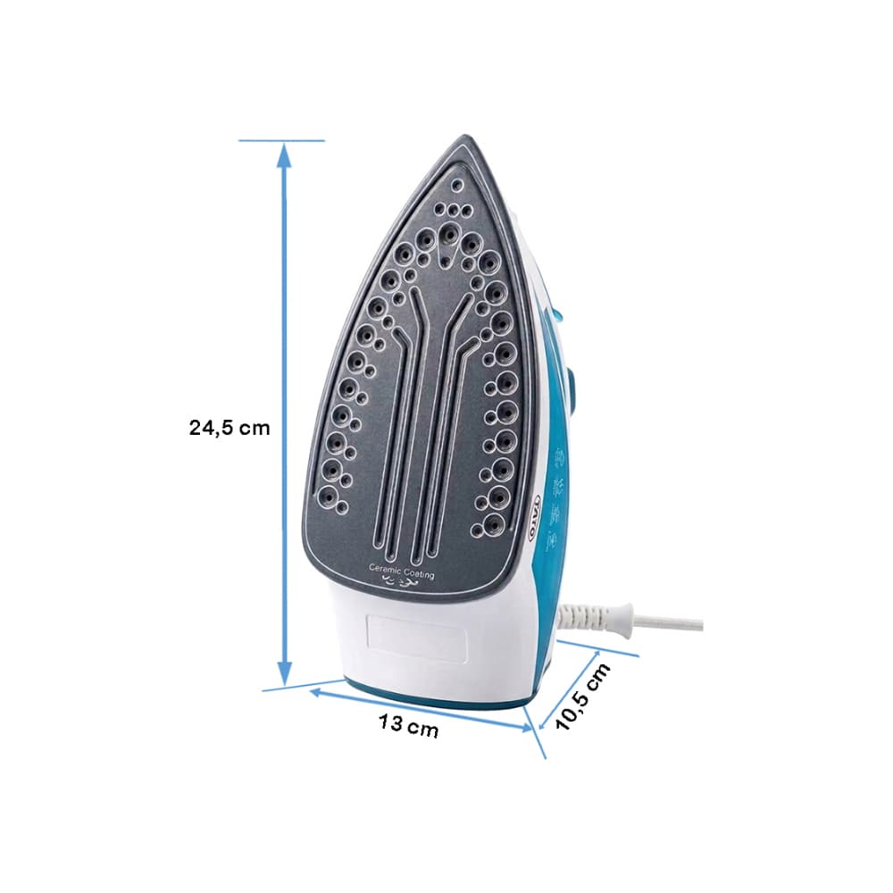 Plancha de vapor eléctrica blanca y azul TATO YB-202 - 3