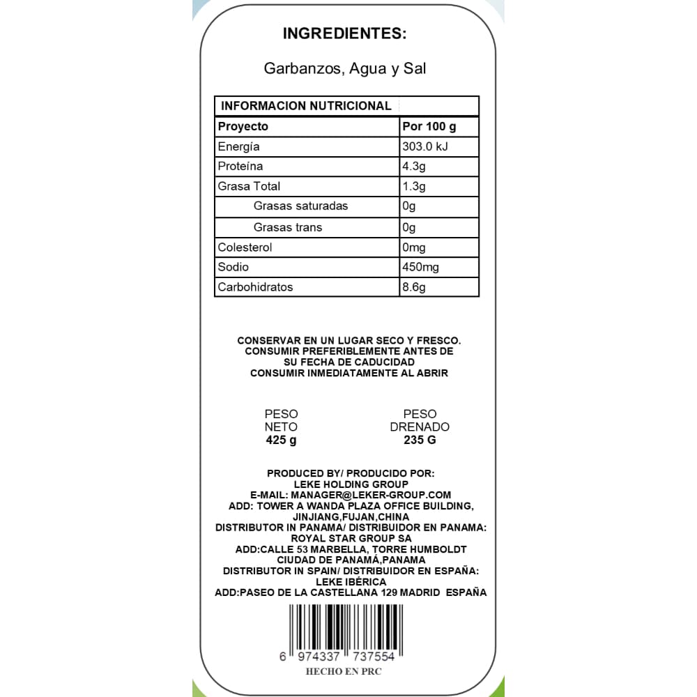 Garbanzos en salmuera Sabrosísimo (425 g / 15 oz) - 4