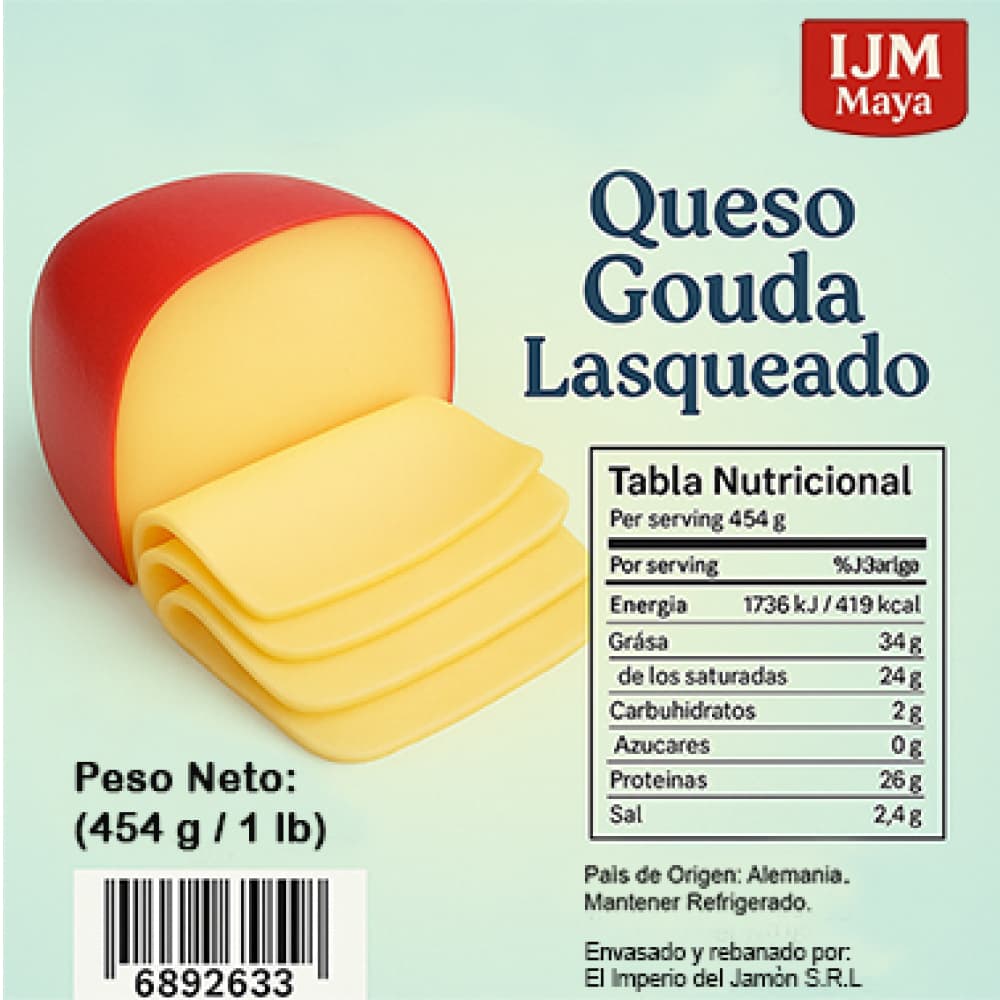 Queso tipo gouda alemán lasqueado Olvegarden (454 g / 1 lb) - 3