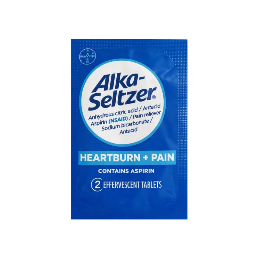 Tabletas efervescentes con ácido acetilsalicílico y bicarbonato de sodio Alka-Seltzer (2 U)