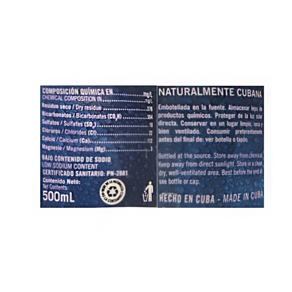Agua mineral natural Ciego Montero (500 ml) - 10