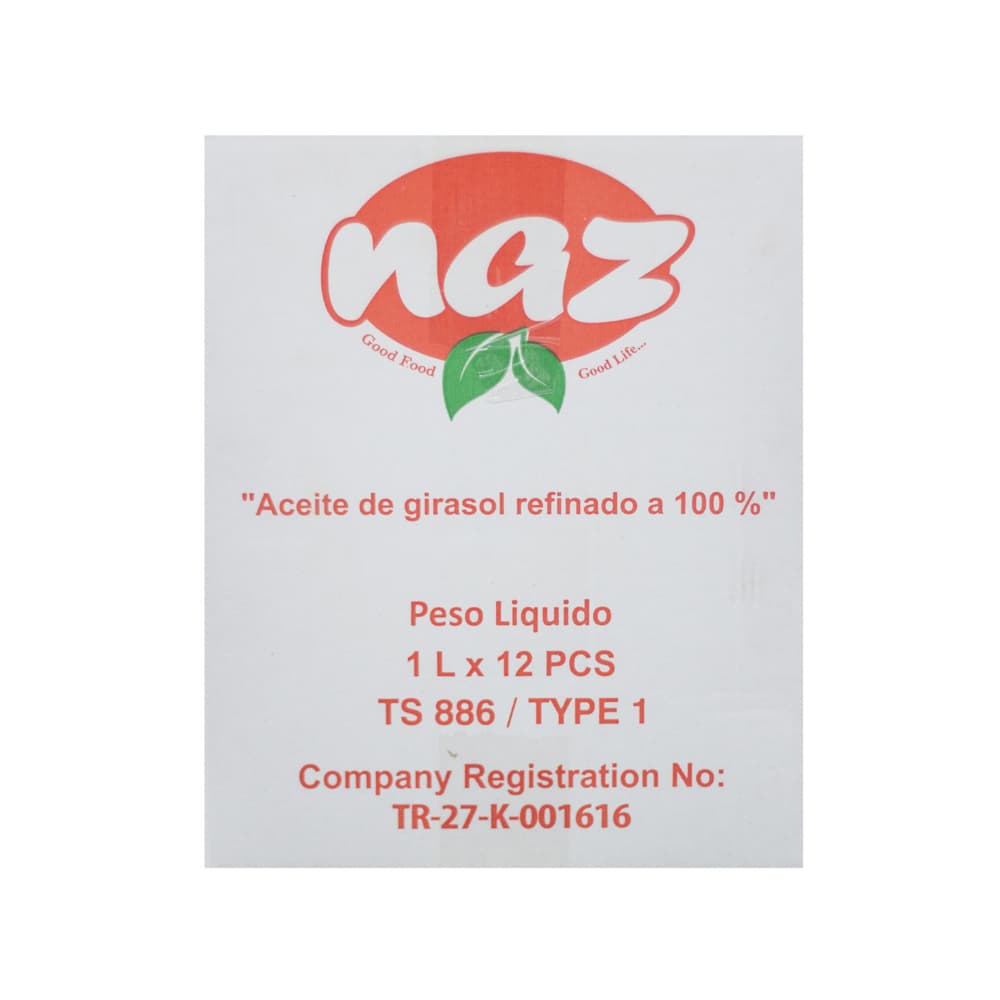 Caja de aceite de girasol Naz (12 x 1 L) - 4