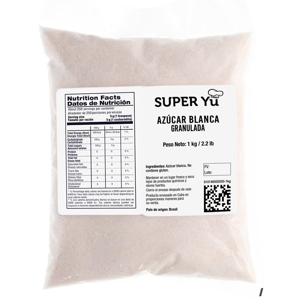 Azúcar blanca granulada Super Yu (1 kg / 2.2 lb) - 3